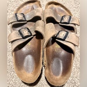 Birkenstock Brown and Black Slip-On Loafers with Contoured Footbed
